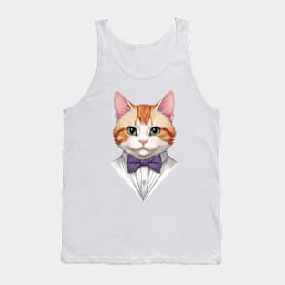 Fancy Cat with Bowtie no.18 Tank Top